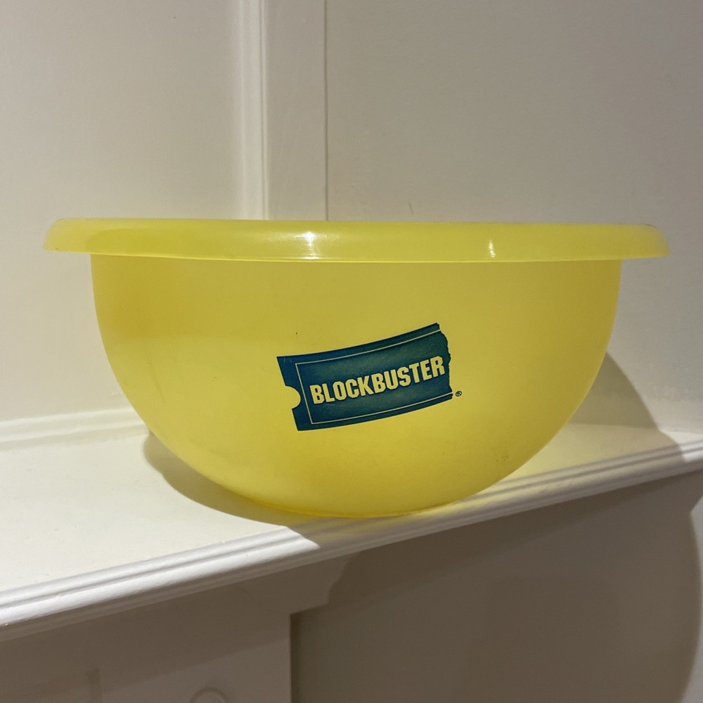 Blockbuster Video Popcorn Bowl Vintage Yellow